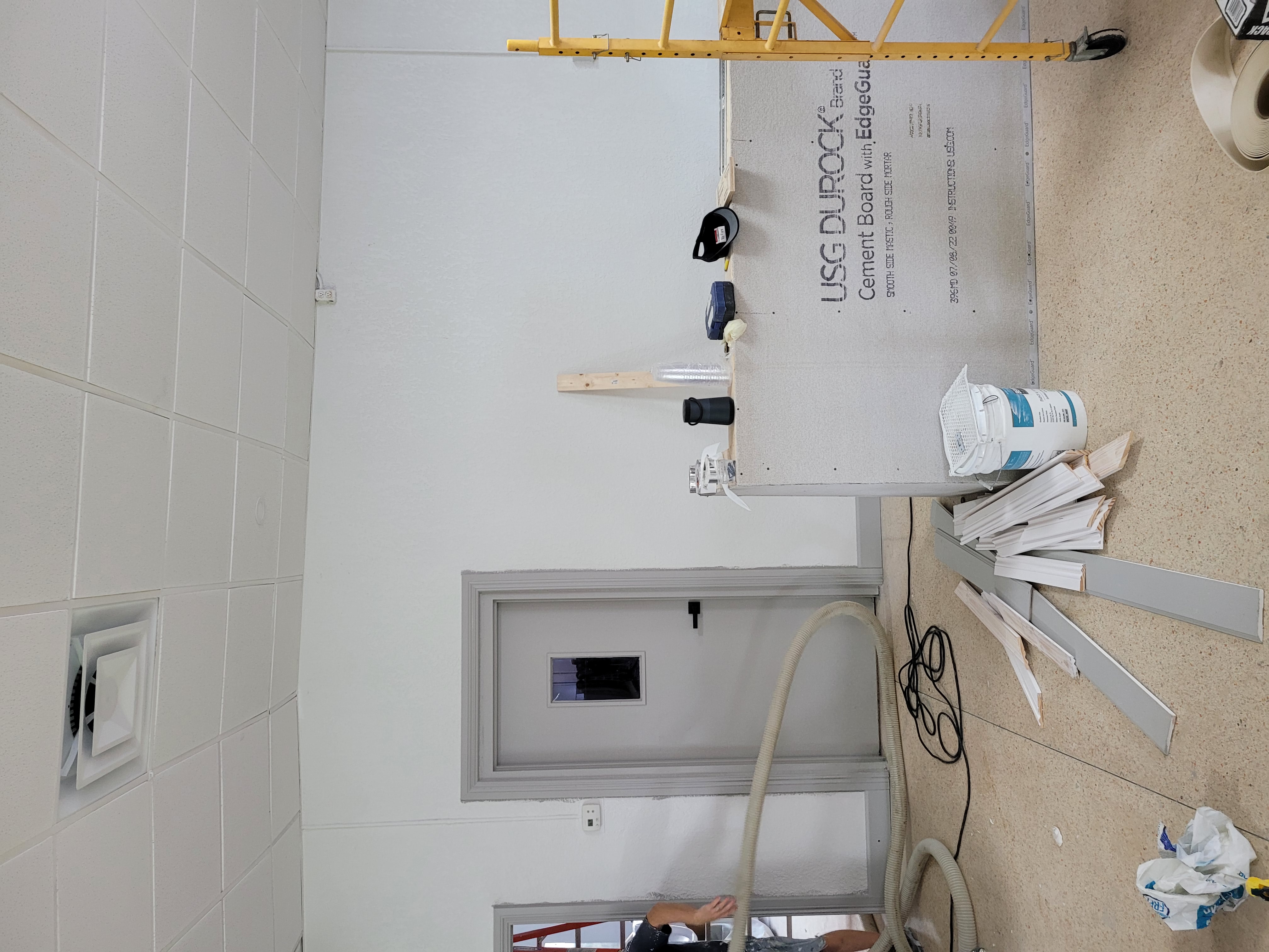 Church Hall counter buildout before